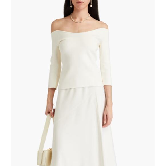 Safiyaa Clara off-the-shoulder knitted top